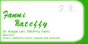 fanni mateffy business card
