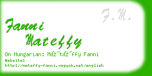 fanni mateffy business card